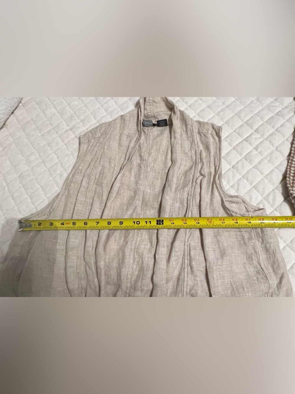 Tahari Long Linen Vest - Picture 9 of 11